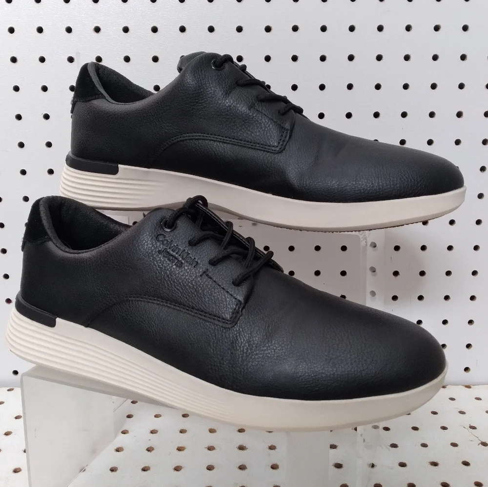 Calvin Klein Men's Black Shoes Sneakers Comfort Footbed Lace-up Zs 9.5 US